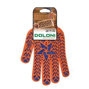 Рукавички DOLONI Зірка трикотажні з ПВХ 7 клас/10 розмір помаранчеві (564) 509507 фото