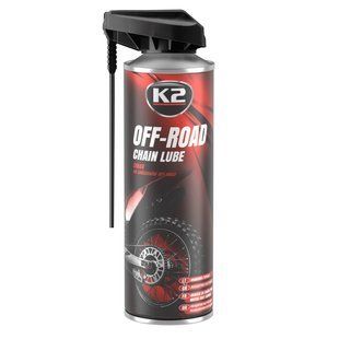 Мастило для ланцюгів K2 Off PRO Chain Lube рідке синтетичне прозоре аерозоль 500 мл (W140) K20019 фото