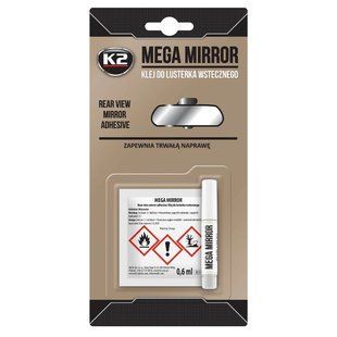 Клей для скла та дзеркал K2 Mega Mirror з активатором прозорий 0,6 мл + 0,5 мл (B110) K20063 фото