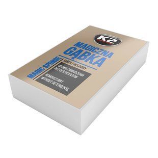 Губка К2 Magic Sponge для миття меламінова біла 6,5 см х 2,5 см х 10 см (K290) K20626 фото