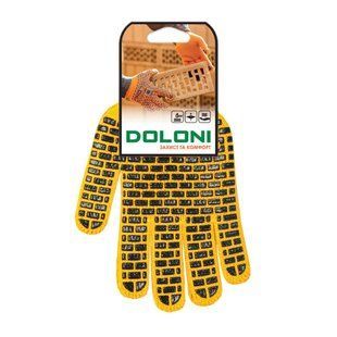 Рукавички DOLONI Стандарт плюс трикотажні з ПВХ 7 клас/10 розмір жовті (4078) 504078 фото