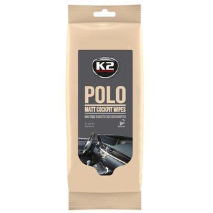 Серветки вологі K2 Polo Matt Wipes для очищення панелі приладів та пластикових деталей матові 24 шт (K425) K20519 фото