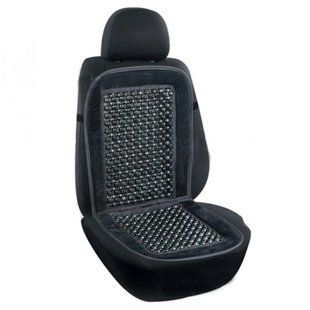 Накидка з масажною кісточкою Elegant для автомобільного сидіння велюр 41,5 см х 89 см чорна (EL 100 658) 419738 фото