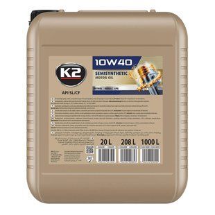 Олива моторна K2 Semisynthetic XL SL/CF 10W-40 20 л (O20420E) K20910 фото
