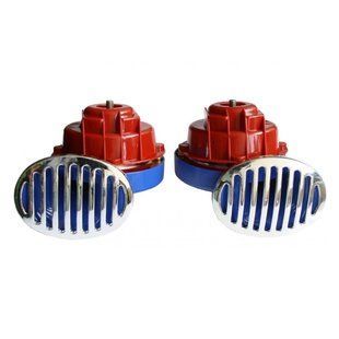Сигнал "равлик" Elegant 12V червоно-синій хром з кришкою 2 шт (EL 100 730) 419304 фото