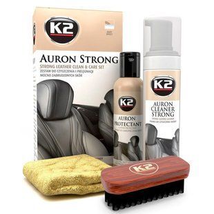 Набір для догляду за шкіряною оббивкою К2 Auron Strong Set з щіткою та мікрофіброю (G421) K20737 фото